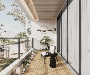 New Chinese Style Leisure Balcony-ID:669853938