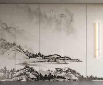 New Chinese Style TV Wall-ID:580938108