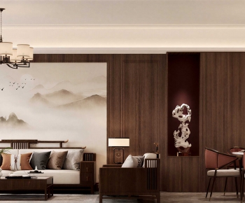 New Chinese Style A Living Room-ID:768235929