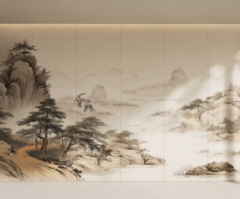 New Chinese Style TV Wall-ID:861589927