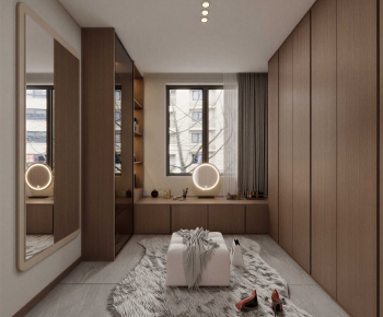 Modern Clothes Storage Area-ID:670450935