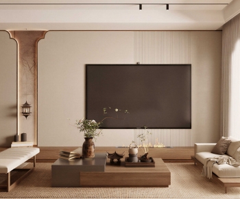 New Chinese Style A Living Room-ID:209012993