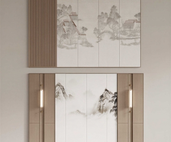 New Chinese Style TV Wall-ID:415236003