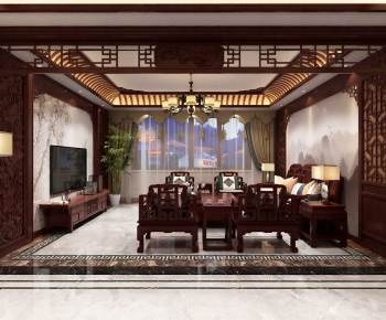 Chinese Style A Living Room-ID:705952881