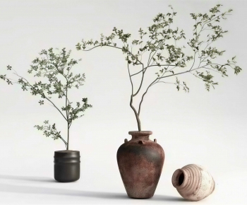 Wabi-sabi Style Ground Green Plant Potted Plants-ID:760839944