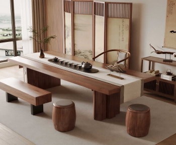 New Chinese Style Tea Tables And Chairs-ID:195178031