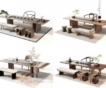 New Chinese Style Tea Tables And Chairs-ID:666042091