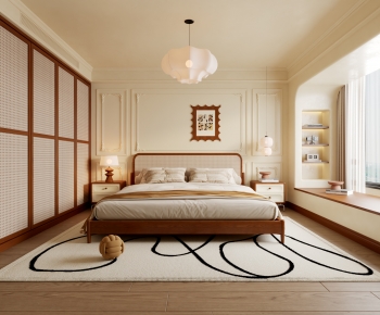 Wabi-sabi Style Bedroom-ID:962541148