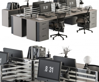Modern Office Desk And Chair-ID:843800074