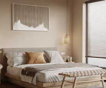 Wabi-sabi Style Double Bed-ID:202816969