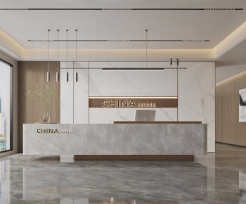 Modern Office Reception Desk-ID:609735015