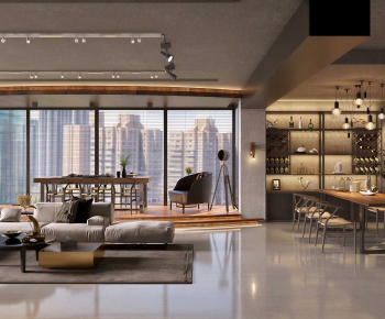 Industrial Style A Living Room-ID:988801965