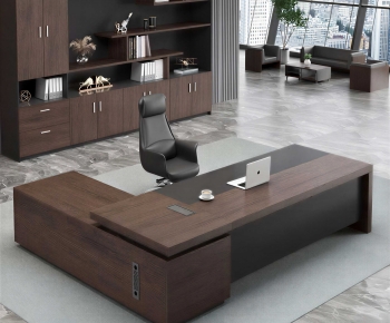 Modern Office Desk And Chair-ID:119225036