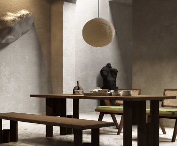 Wabi-sabi Style Dining Table And Chairs-ID:349678046