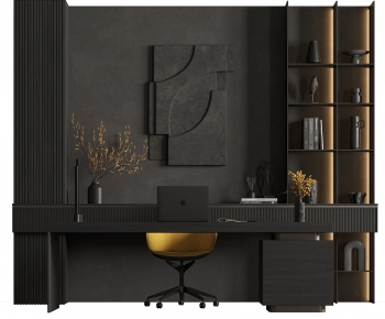 Modern Computer Desk And Chair-ID:984950078