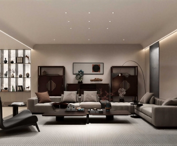 New Chinese Style A Living Room-ID:528831967