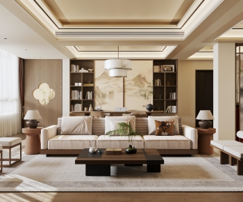 New Chinese Style A Living Room-ID:127708919