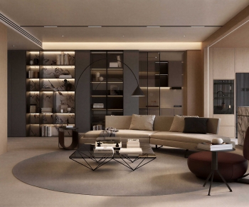 Modern A Living Room-ID:740695004