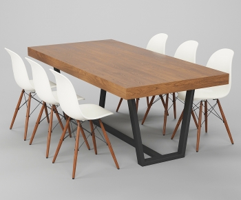 Industrial Style Dining Table And Chairs-ID:891884099