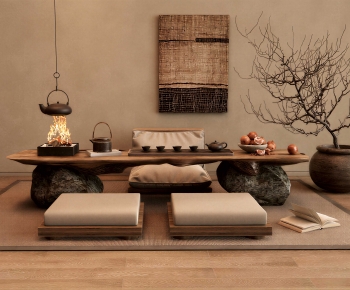 Wabi-sabi Style Tea Tables And Chairs-ID:309741026