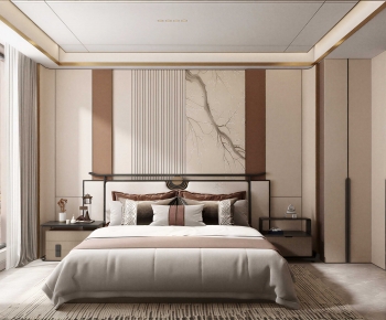 New Chinese Style Bedroom-ID:667392024