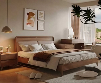 Modern Double Bed-ID:129076002