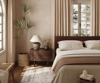 Wabi-sabi Style Bedroom-ID:765944965