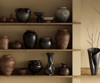 Wabi-sabi Style Clay Pot-ID:786974912