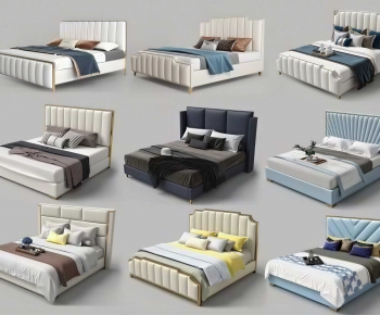 Modern Double Bed-ID:323214054