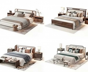 New Chinese Style Double Bed-ID:953259599