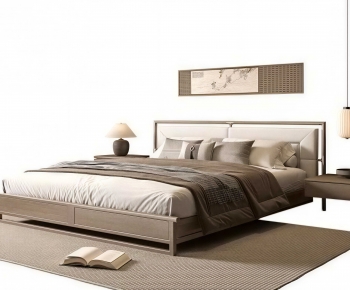 New Chinese Style Double Bed-ID:804337982