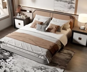 New Chinese Style Double Bed-ID:796418918