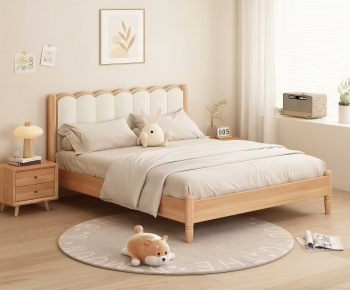 Nordic Style Double Bed-ID:512825013