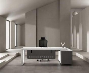Modern Office Desk And Chair-ID:443612102