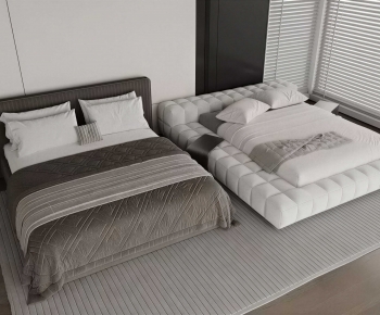 Modern Double Bed-ID:124156951