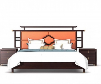 New Chinese Style Double Bed-ID:842340957