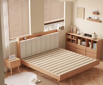 Nordic Style Double Bed-ID:608113058