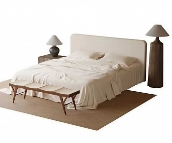 Wabi-sabi Style Double Bed-ID:386233091