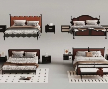 Retro Style Double Bed-ID:210277089