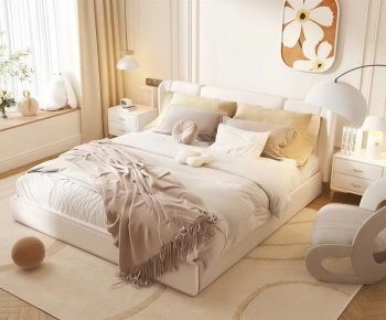 Modern Double Bed-ID:391210085