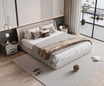 Modern Double Bed-ID:407573947