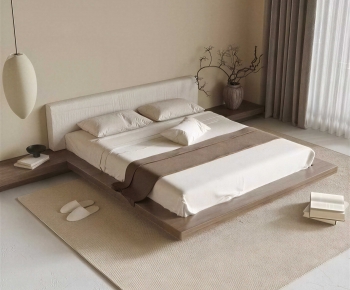 Wabi-sabi Style Double Bed-ID:137700089