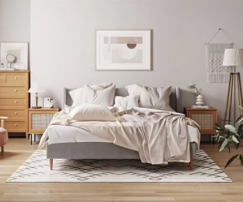 Nordic Style Double Bed-ID:216830026