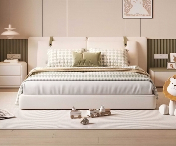 Modern Double Bed-ID:571635013