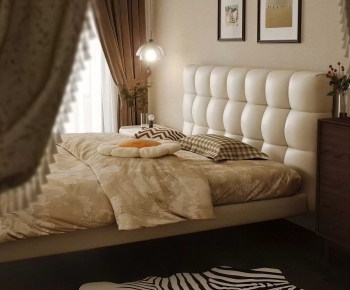 Nordic Style Double Bed-ID:980667116