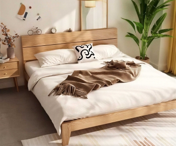 Modern Double Bed-ID:874290941