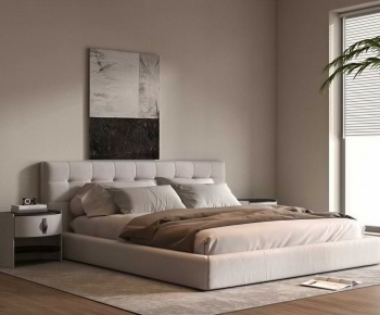 Modern Double Bed-ID:724247931