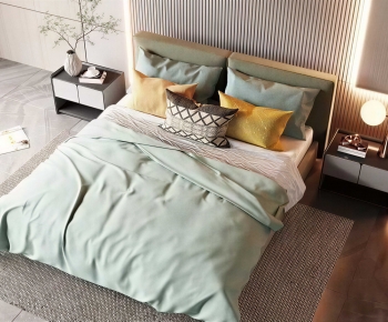 Modern Double Bed-ID:674046047