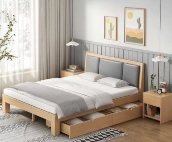Nordic Style Double Bed-ID:260823017