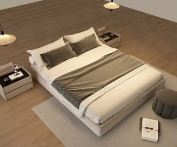 Modern Double Bed-ID:421919835